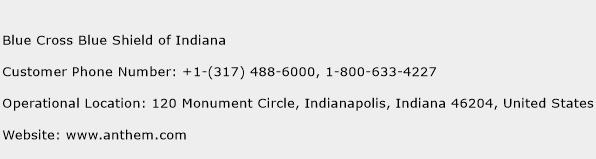 Blue Cross Blue Shield of Indiana Phone Number Customer Service
