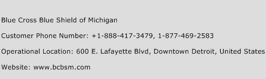 Blue Cross Blue Shield of Michigan Phone Number Customer Service
