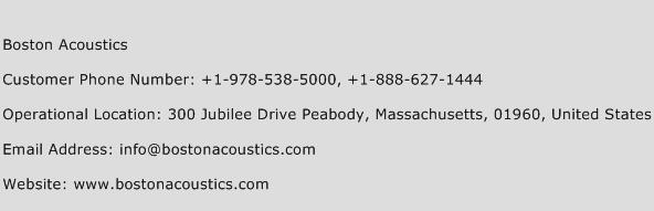 Boston Acoustics Phone Number Customer Service