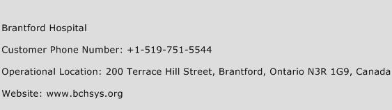 Brantford Hospital Phone Number Customer Service