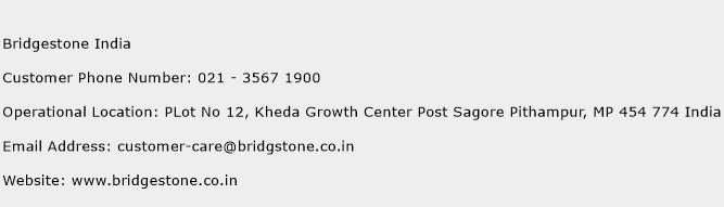 Bridgestone India Phone Number Customer Service