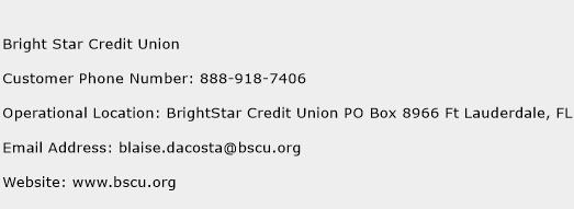 Bright Star Credit Union Phone Number Customer Service