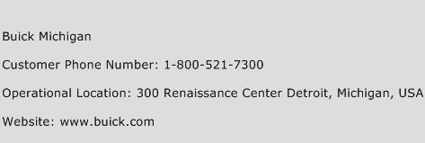 Buick Michigan Phone Number Customer Service