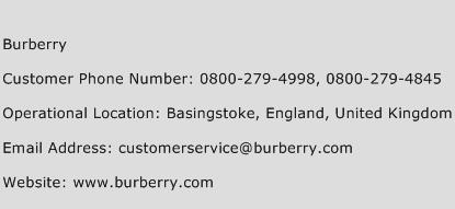 Burberry Phone Number Customer Service