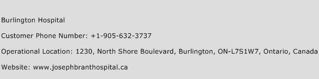 Burlington Hospital Phone Number Customer Service