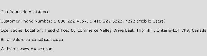 CAA Roadside Assistance Phone Number Customer Service