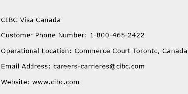 CIBC Visa Canada Phone Number Customer Service