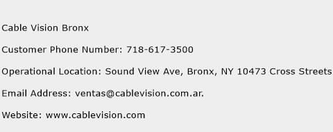 Cable Vision Bronx Phone Number Customer Service