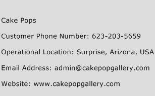 Cake Pops Phone Number Customer Service