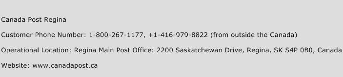 Canada Post Regina Phone Number Customer Service