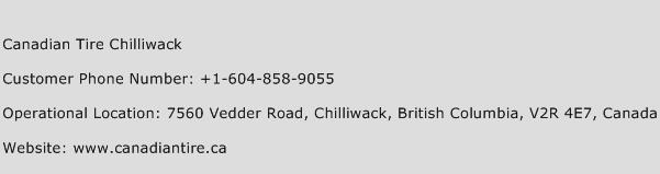 Canadian Tire Chilliwack Phone Number Customer Service