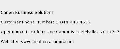 Canon Business Solutions Phone Number Customer Service