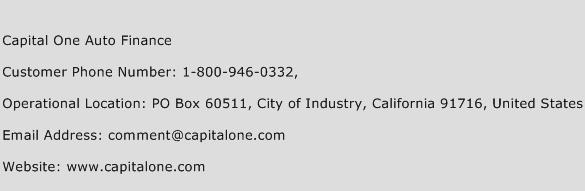 Capital One Auto Finance Phone Number Customer Service