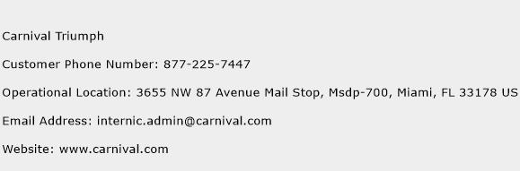 Carnival Triumph Phone Number Customer Service