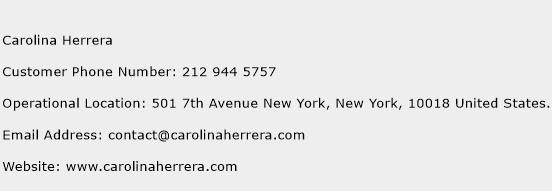 Carolina Herrera Phone Number Customer Service