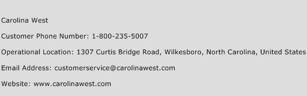 Carolina West Phone Number Customer Service