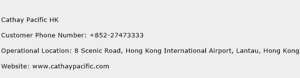 Cathay Pacific HK Phone Number Customer Service