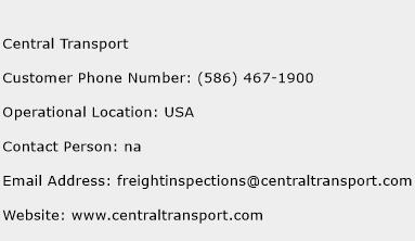 Central Transport Phone Number Customer Service
