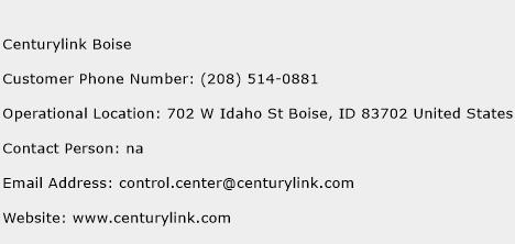 Centurylink Boise Phone Number Customer Service