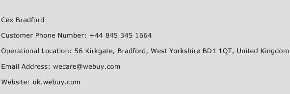 Cex Bradford Phone Number Customer Service