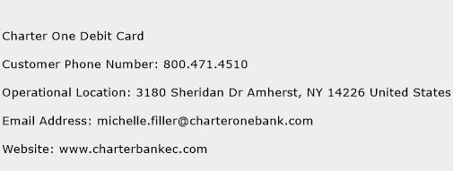 Charter One Debit Card Phone Number Customer Service