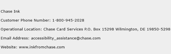 Chase Ink Phone Number Customer Service