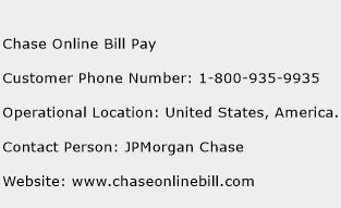 Chase Online Bill Pay Phone Number Customer Service