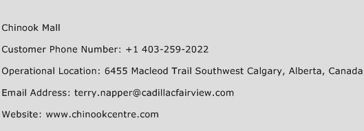 Chinook Mall Phone Number Customer Service