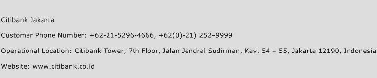 Citibank Jakarta Phone Number Customer Service