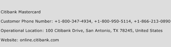 Citibank Mastercard Phone Number Customer Service