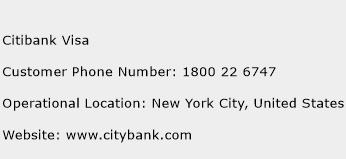 Citibank Visa Phone Number Customer Service