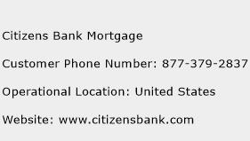 Citizens Bank Mortgage Phone Number Customer Service