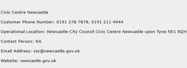 Civic Centre Newcastle Phone Number Customer Service