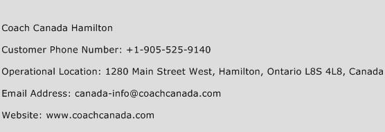 Coach Canada Hamilton Phone Number Customer Service