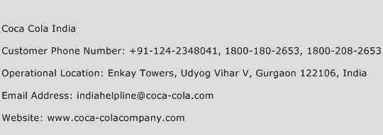 Coca Cola India Phone Number Customer Service