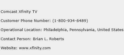 Comcast Xfinity TV Phone Number Customer Service