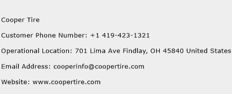 Cooper Tire Phone Number Customer Service