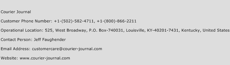 Courier Journal Phone Number Customer Service