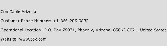 Cox Cable Arizona Phone Number Customer Service