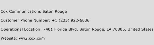Cox Communications Baton Rouge Phone Number Customer Service