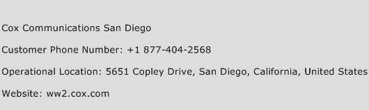 Cox Communications San Diego Phone Number Customer Service
