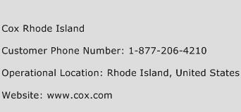 Cox Rhode Island Phone Number Customer Service