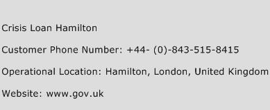 Crisis Loan Hamilton Phone Number Customer Service