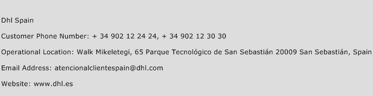 DHL Spain Phone Number Customer Service