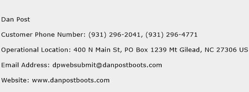 Dan Post Phone Number Customer Service