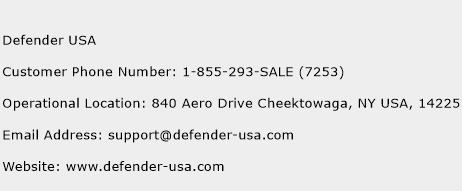 Defender USA Phone Number Customer Service