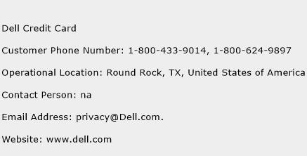 Dell Credit Card Phone Number Customer Service