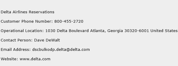 Delta Airlines Reservations Phone Number Customer Service