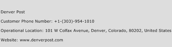 Denver Post Phone Number Customer Service