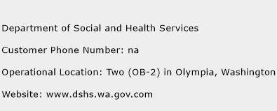 Department of Social and Health Services Phone Number Customer Service